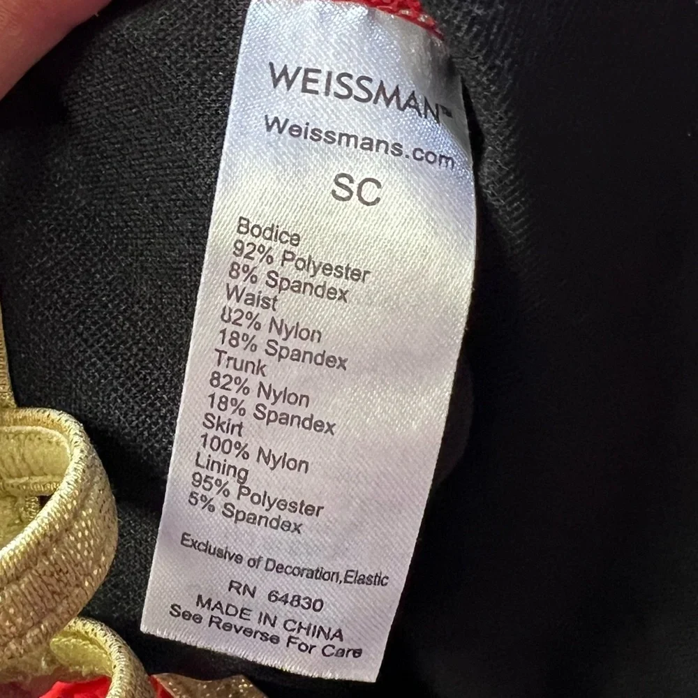 Weissman Gold Metallic Ribbon and Sequin Tutu Dress Size Child Small Red - Picture 5 of 9